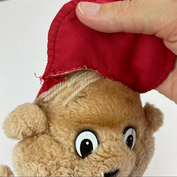 Vintage Alvin Chipmunks CBS Plush Stuffed Animal Bear Red Brown - Picture 8 of 8